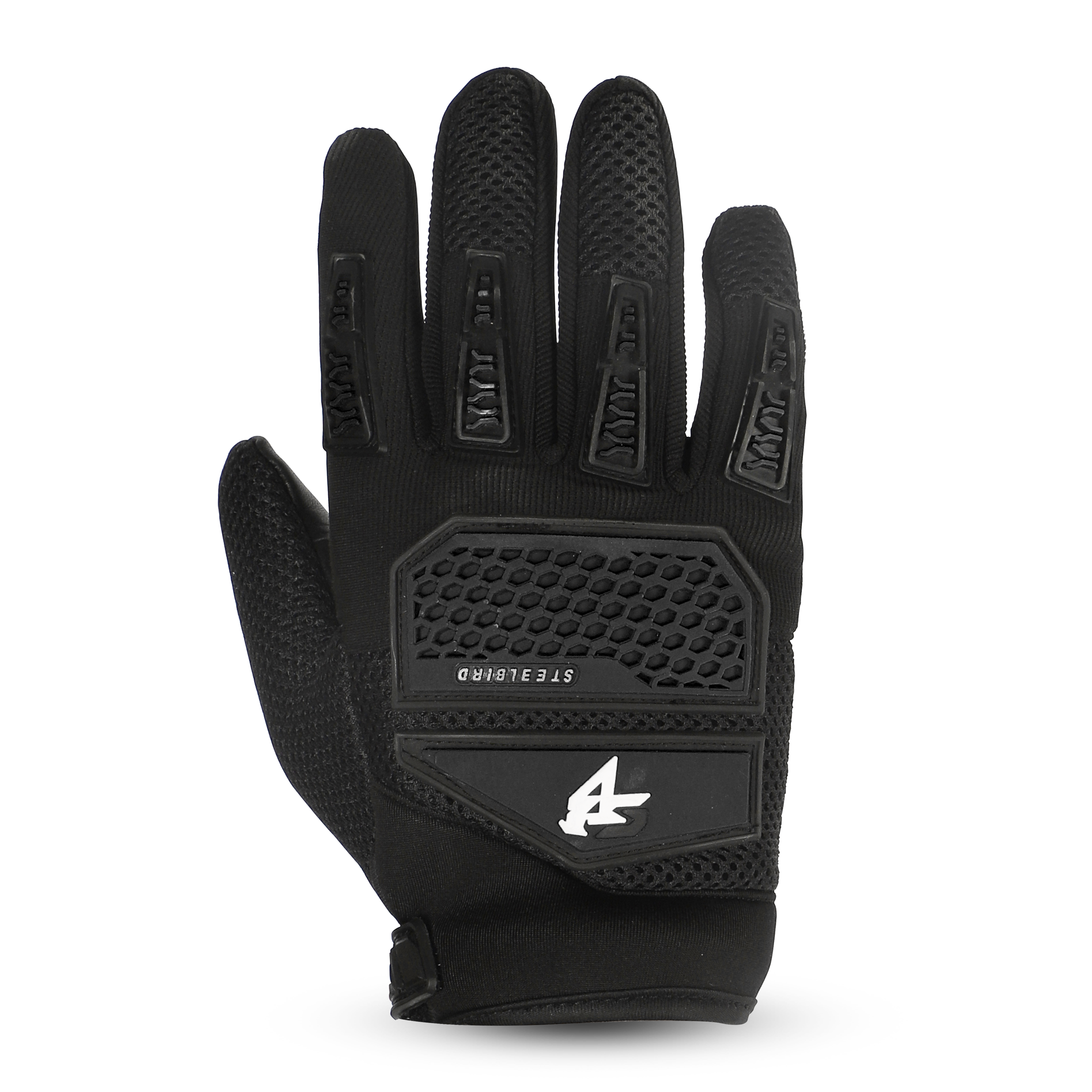 Steelbird Rider-Pro Full Finger Gloves- Black